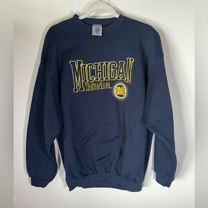 Vintage 90s Logo 7 blue Michigan Wolverines embroidered logo blue sweatshirt XL
